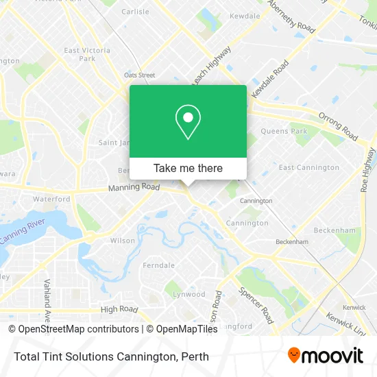 Mapa Total Tint Solutions Cannington