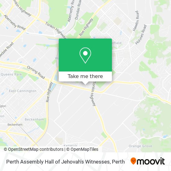 Perth Assembly Hall of Jehovah's Witnesses map