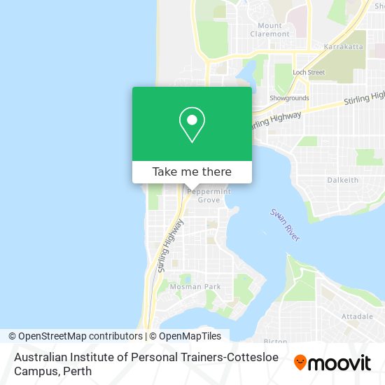 Mapa Australian Institute of Personal Trainers-Cottesloe Campus