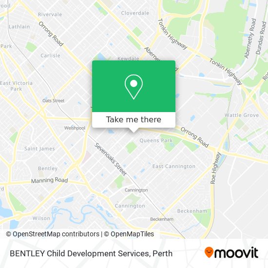 BENTLEY Child Development Services map