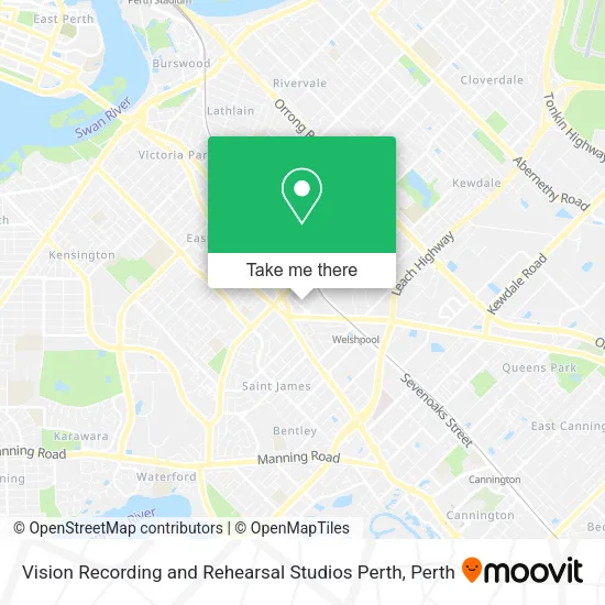 Vision Recording and Rehearsal Studios Perth map