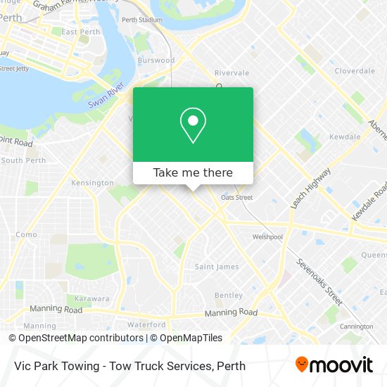 Vic Park Towing - Tow Truck Services map