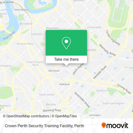 Mapa Crown Perth Security Training Facility