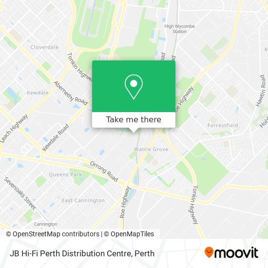 Mapa JB Hi-Fi Perth Distribution Centre