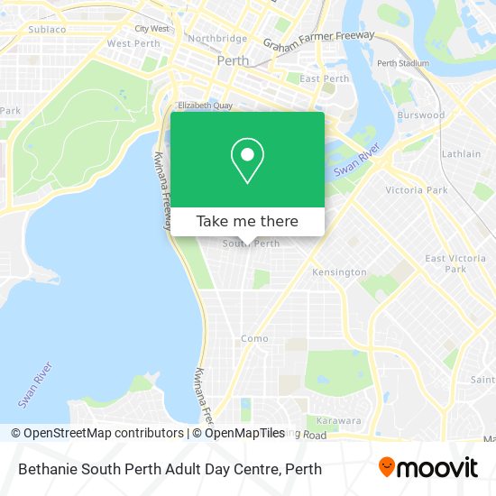 Mapa Bethanie South Perth Adult Day Centre