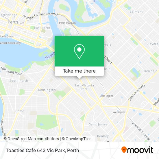 Toasties Cafe 643 Vic Park map