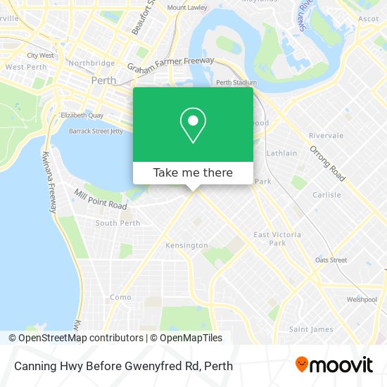 Canning Hwy Before Gwenyfred Rd map