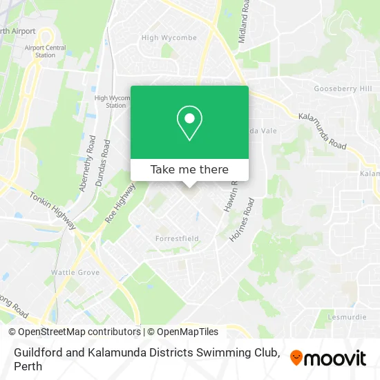 Guildford and Kalamunda Districts Swimming Club map