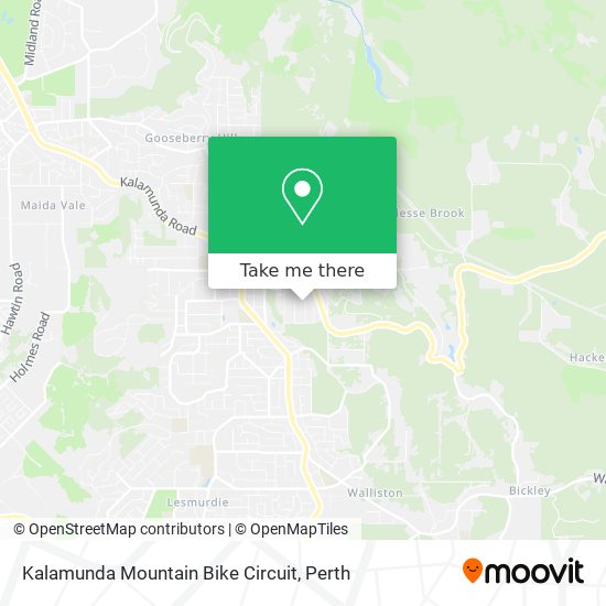 Mapa Kalamunda Mountain Bike Circuit