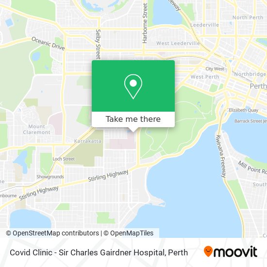 Covid Clinic - Sir Charles Gairdner Hospital map