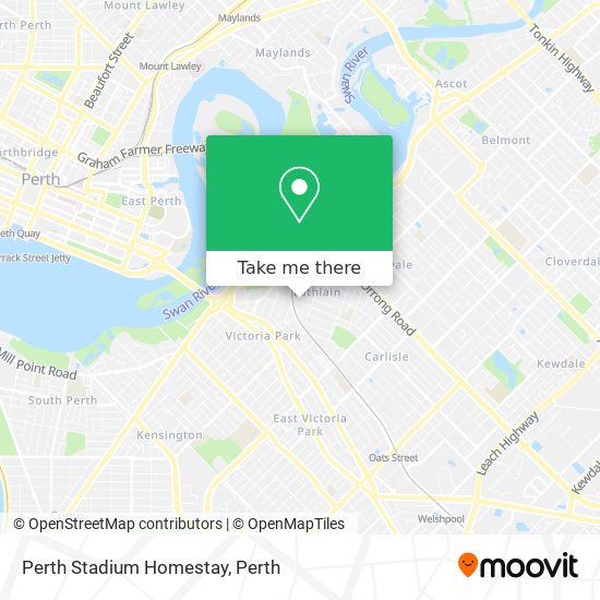 Perth Stadium Homestay map