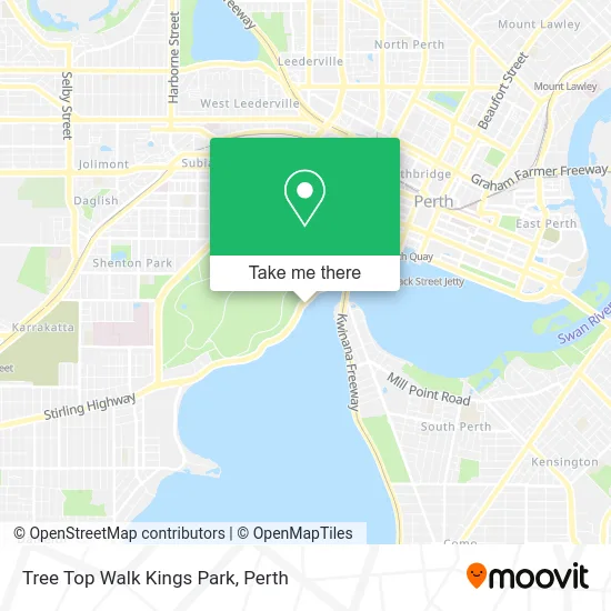 Mapa Tree Top Walk Kings Park