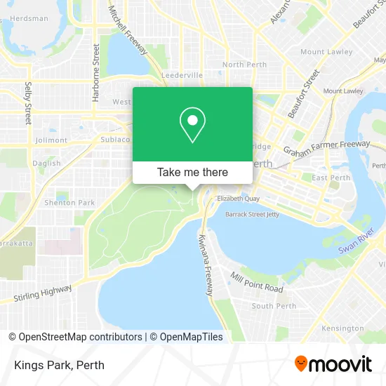 Mapa Kings Park