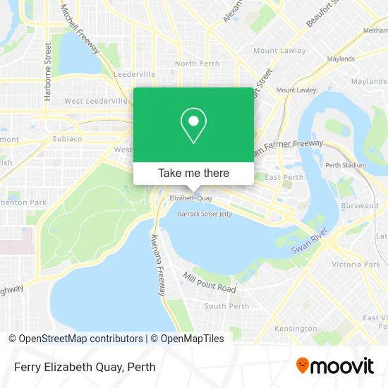 Mapa Ferry Elizabeth Quay