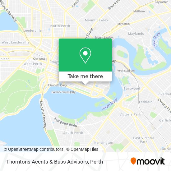 How to get to Thorntons Accnts & Buss Advisors in East Perth by Bus or Train?