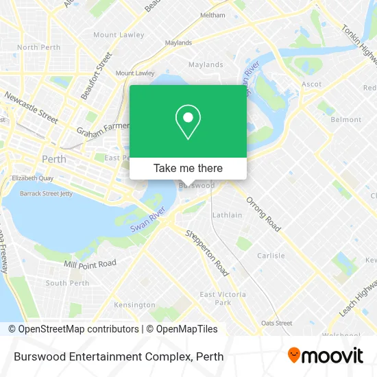 Mapa Burswood Entertainment Complex