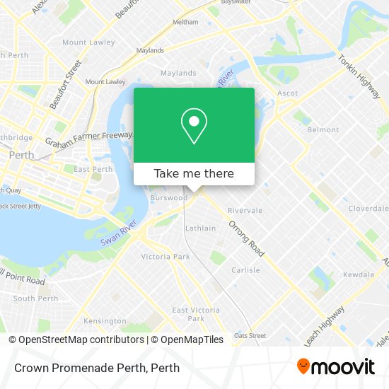 Mapa Crown Promenade Perth