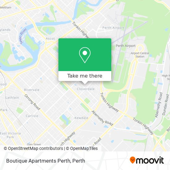 Boutique Apartments Perth map