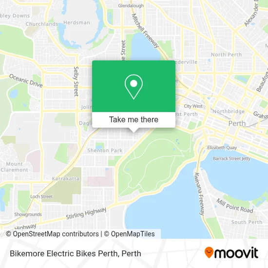 Mapa Bikemore Electric Bikes Perth