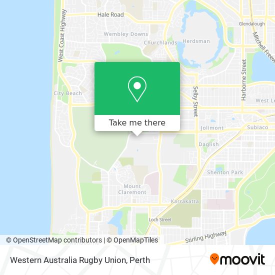 Mapa Western Australia Rugby Union