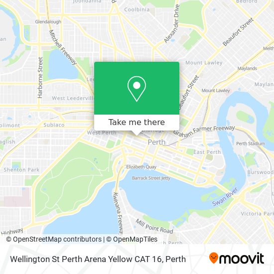 Wellington St Perth Arena Yellow CAT 16 map
