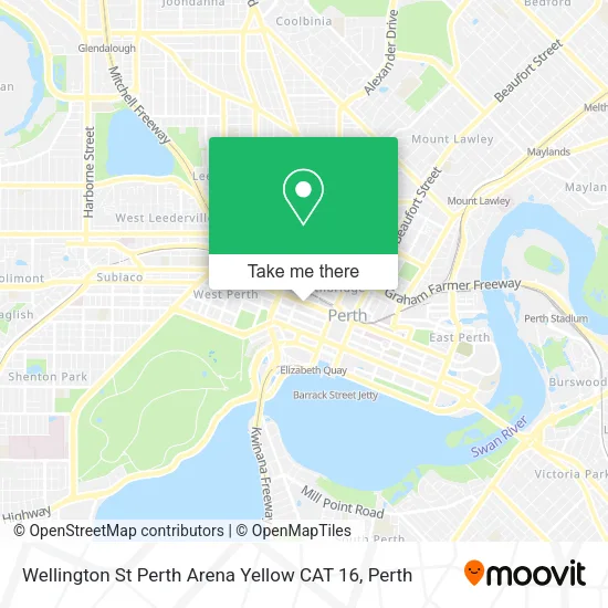 Wellington St Perth Arena Yellow CAT 16 map
