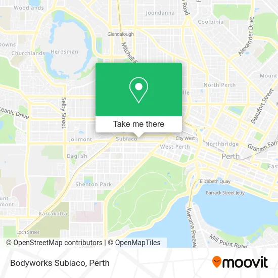 Mapa Bodyworks Subiaco