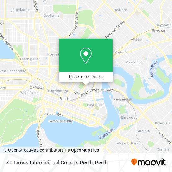 Mapa St James International College Perth