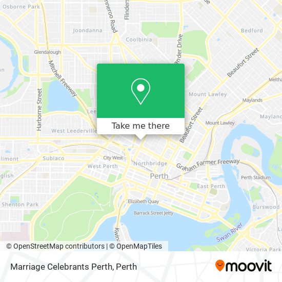 Marriage Celebrants Perth map