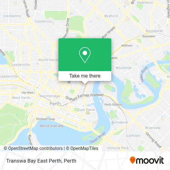 Mapa Transwa Bay East Perth