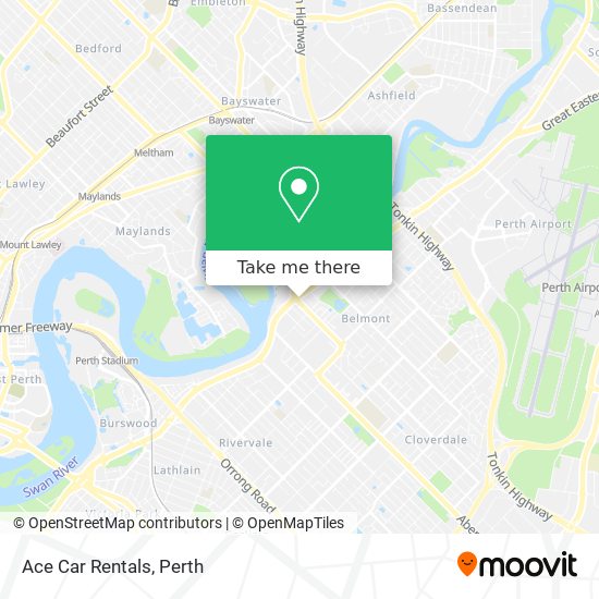 Ace Car Rentals map
