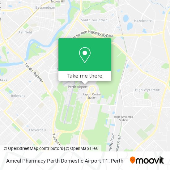 Amcal Pharmacy Perth Domestic Airport T1 map