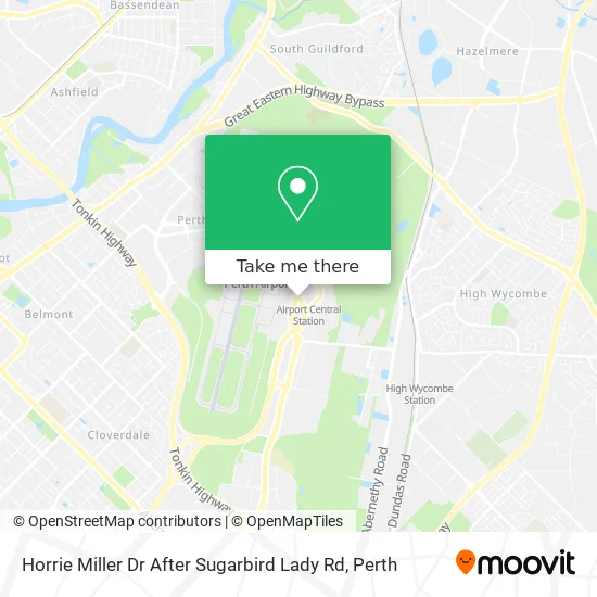 Horrie Miller Dr After Sugarbird Lady Rd map