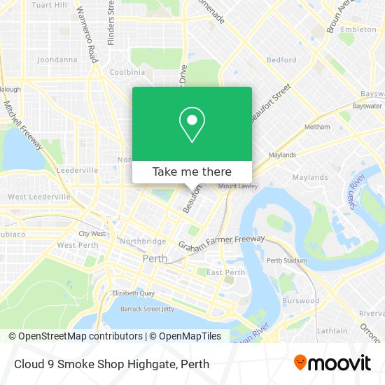 Mapa Cloud 9 Smoke Shop Highgate
