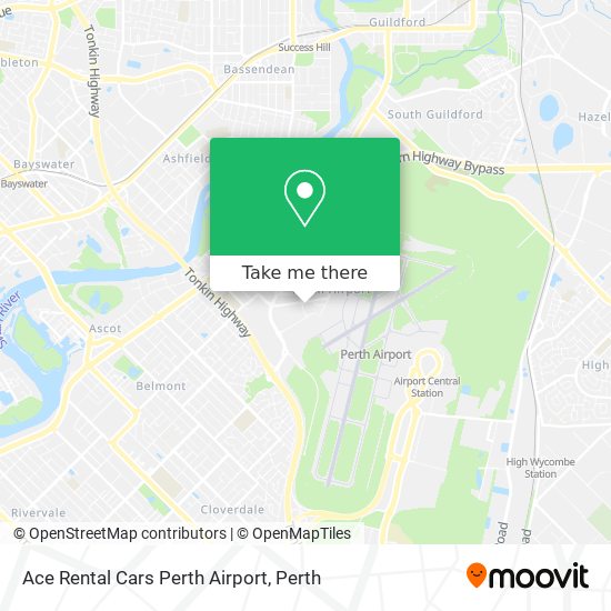 Mapa Ace Rental Cars Perth Airport