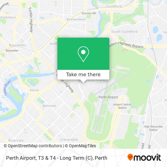 Mapa Perth Airport, T3 & T4 - Long Term (C)