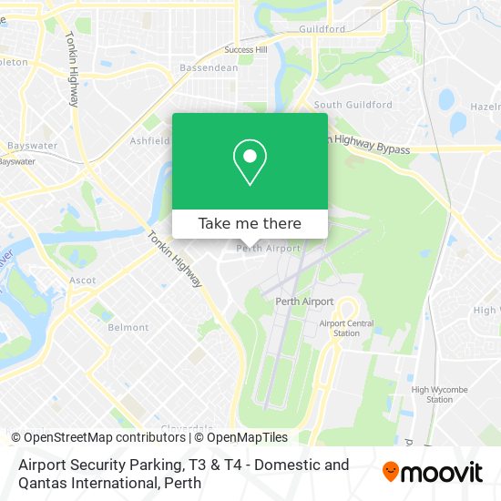 Airport Security Parking, T3 & T4 - Domestic and Qantas International map