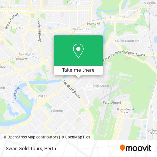 Swan Gold Tours map