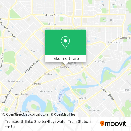 Transperth Bike Shelter-Bayswater Train Station map
