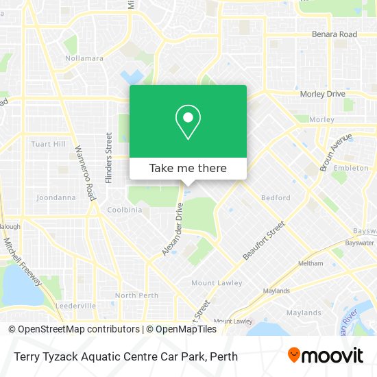 Terry Tyzack Aquatic Centre Car Park map