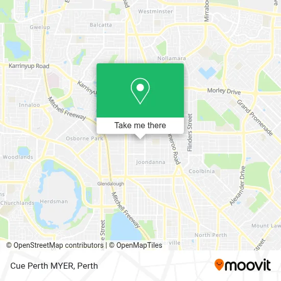 Mapa Cue Perth MYER