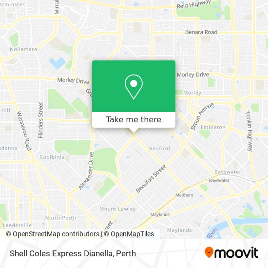 Shell Coles Express Dianella map