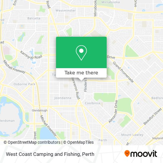 West Coast Camping and Fishing map