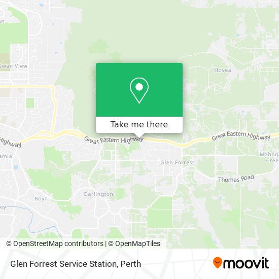 Mapa Glen Forrest Service Station