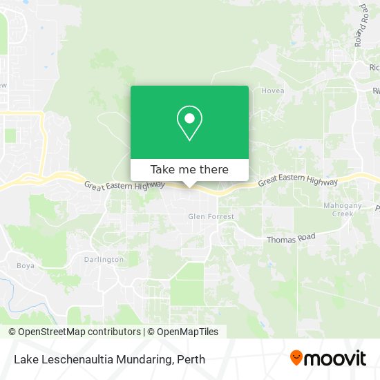 Mapa Lake Leschenaultia Mundaring