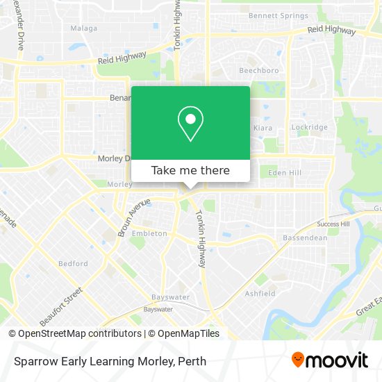 Mapa Sparrow Early Learning Morley