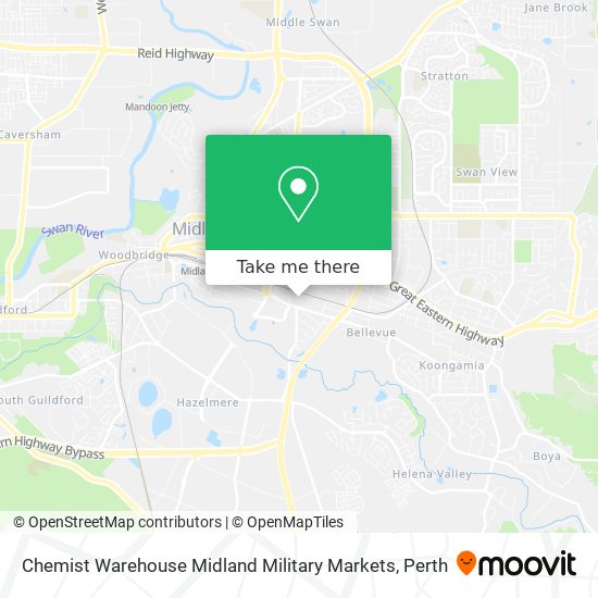 Mapa Chemist Warehouse Midland Military Markets