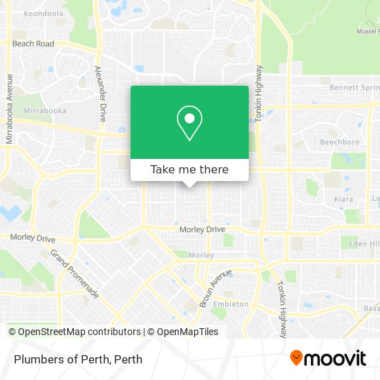 Plumbers of Perth map