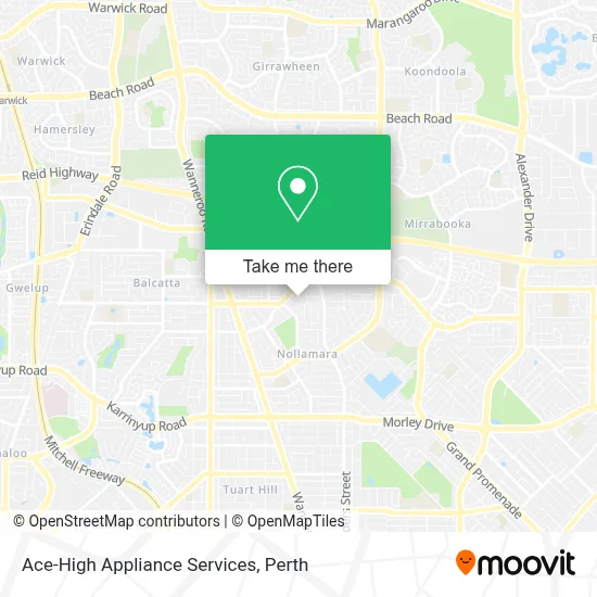 Mapa Ace-High Appliance Services