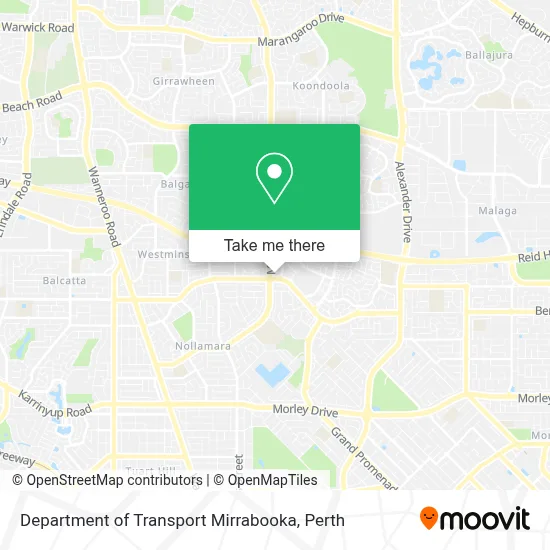 Mapa Department of Transport Mirrabooka